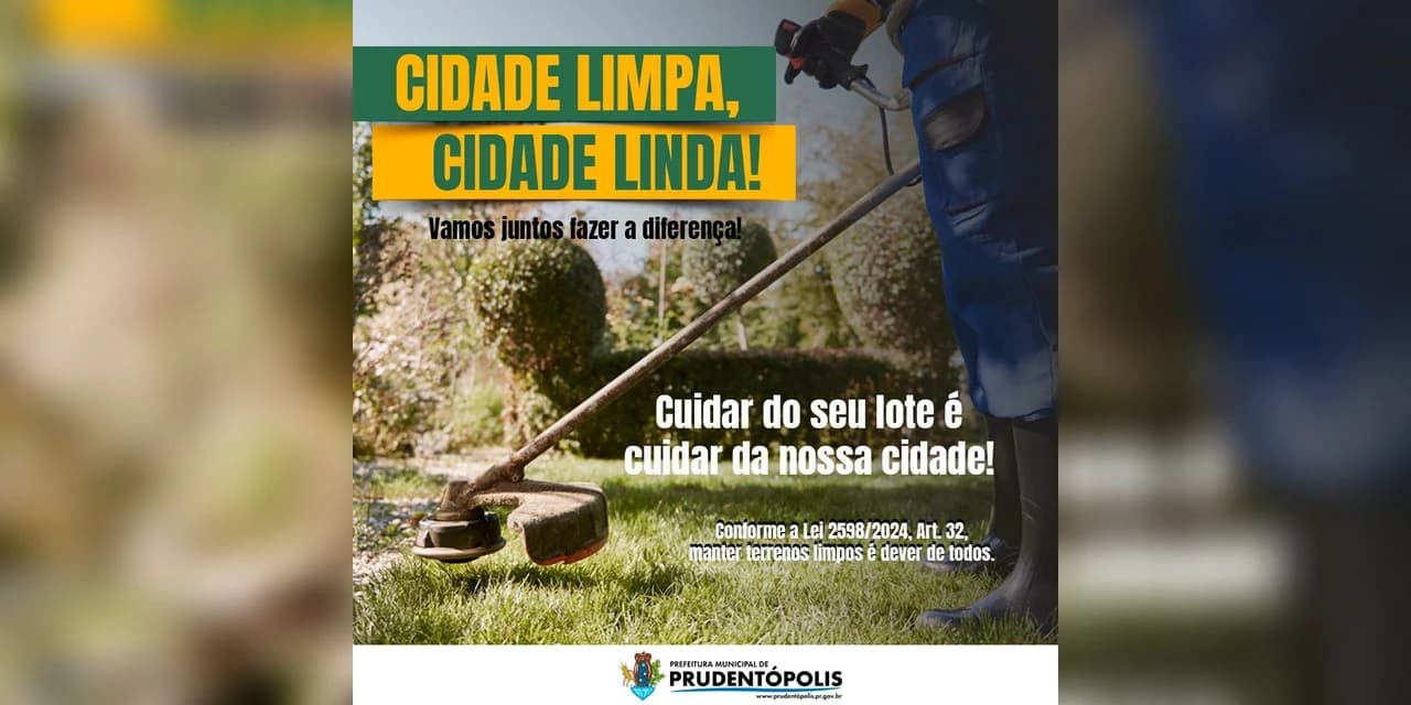 Prefeitura de Prudentópolis reforça a importância de manter nossa cidade limpa e segura para todos