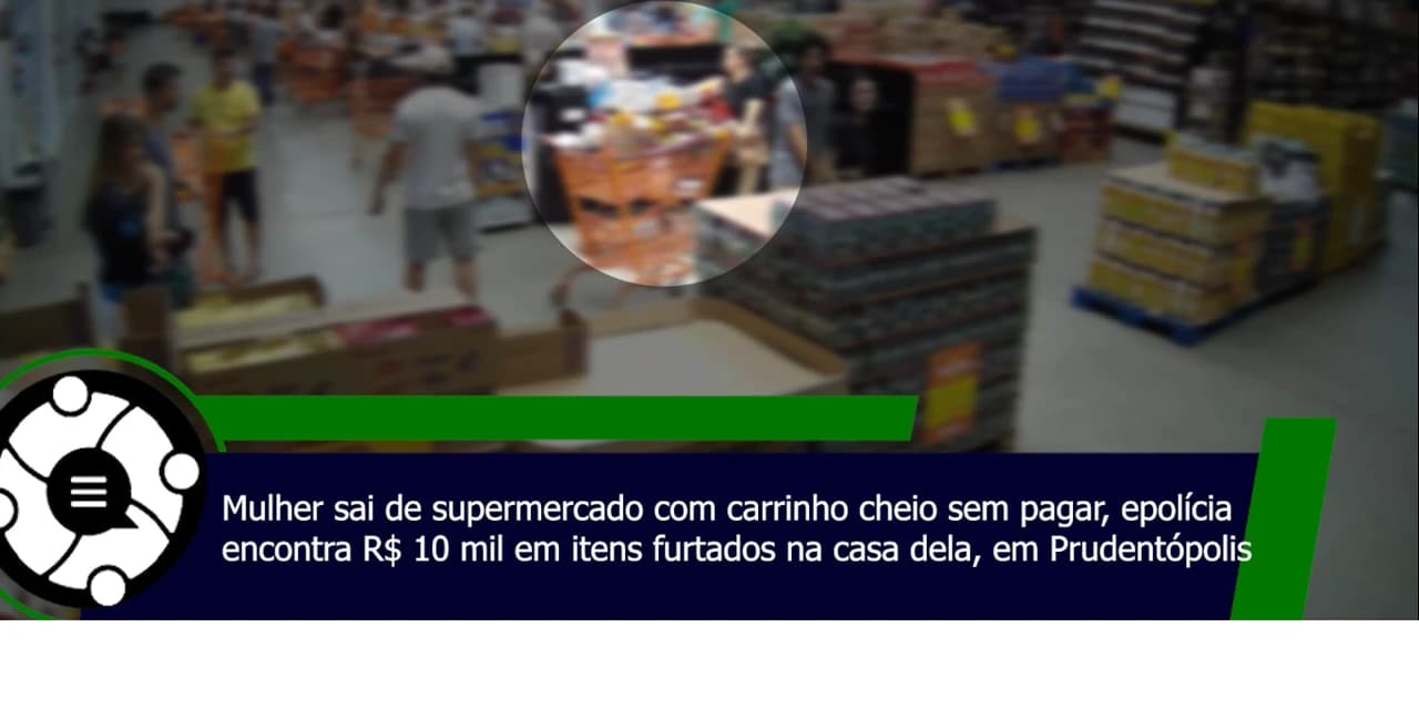 Em Prudentópolis mulher sai de supermercado com carrinho cheio sem pagar. Veja o VÍDEO!