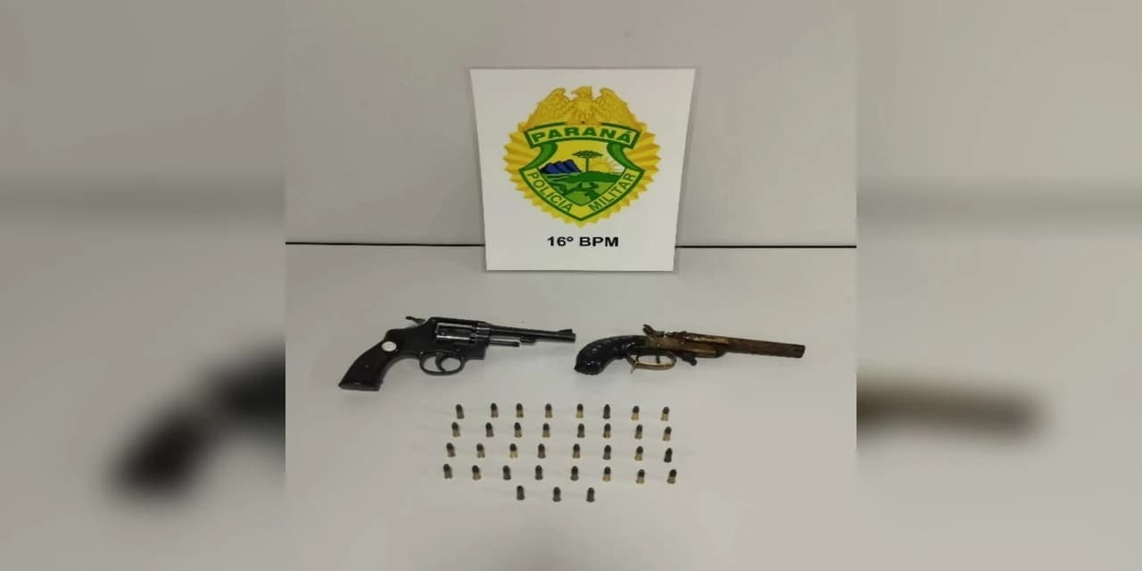 Homens são presos com armas após se envolverem em uma briga na festa em Vista Alegre interior de Prudentópolis