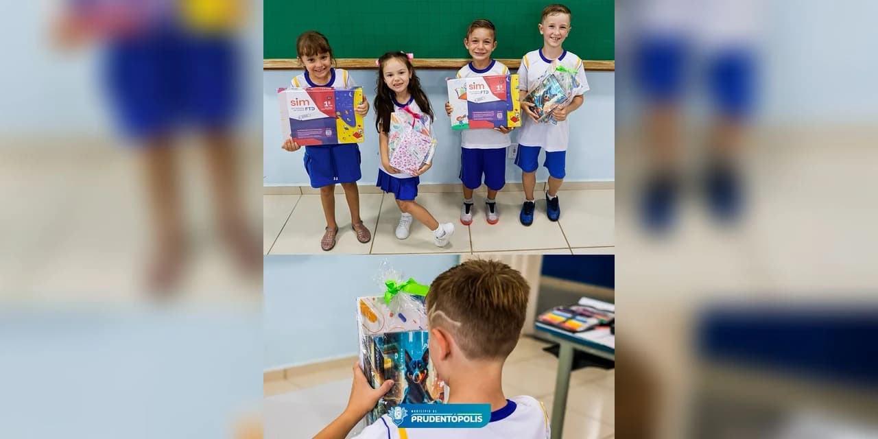 Em Prudentópolis prefeitura realiza a entrega de kits escolares para os alunos da rede municipal