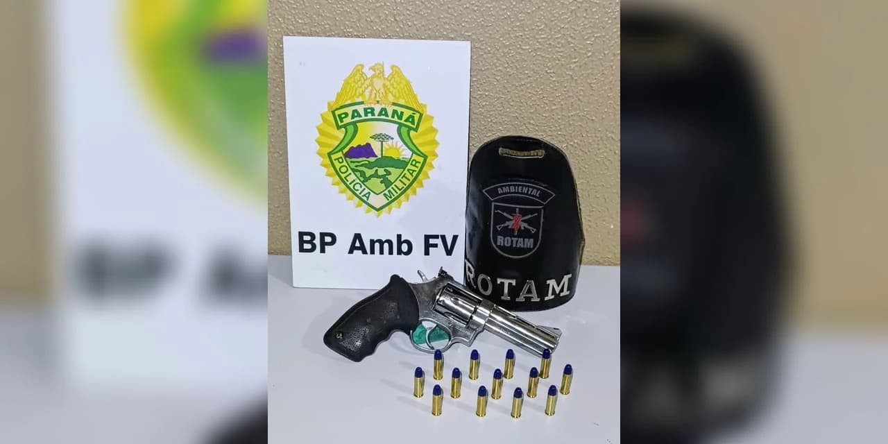 Polícia ambiental apreende arma de fogo e munições em Pinhão