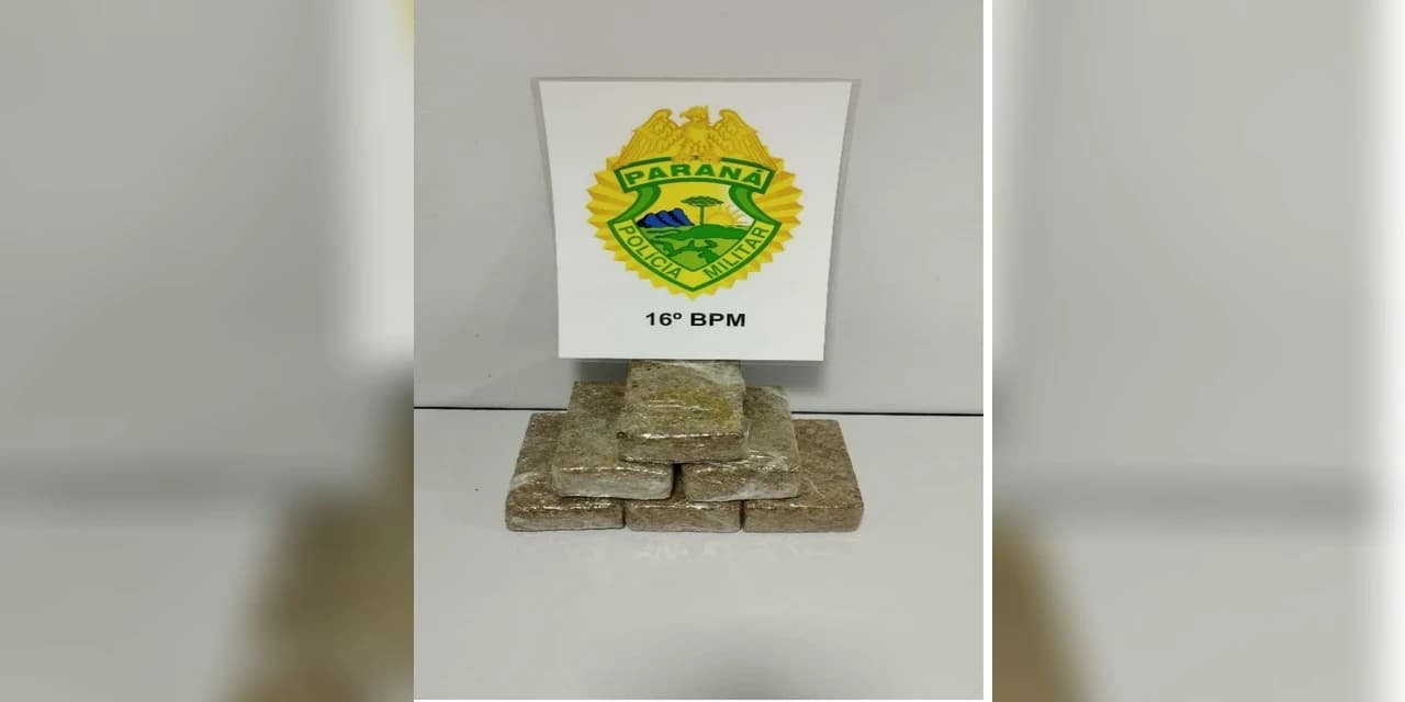 Em Prudentópolis polícia encontra sacola com seis tabletes de maconha