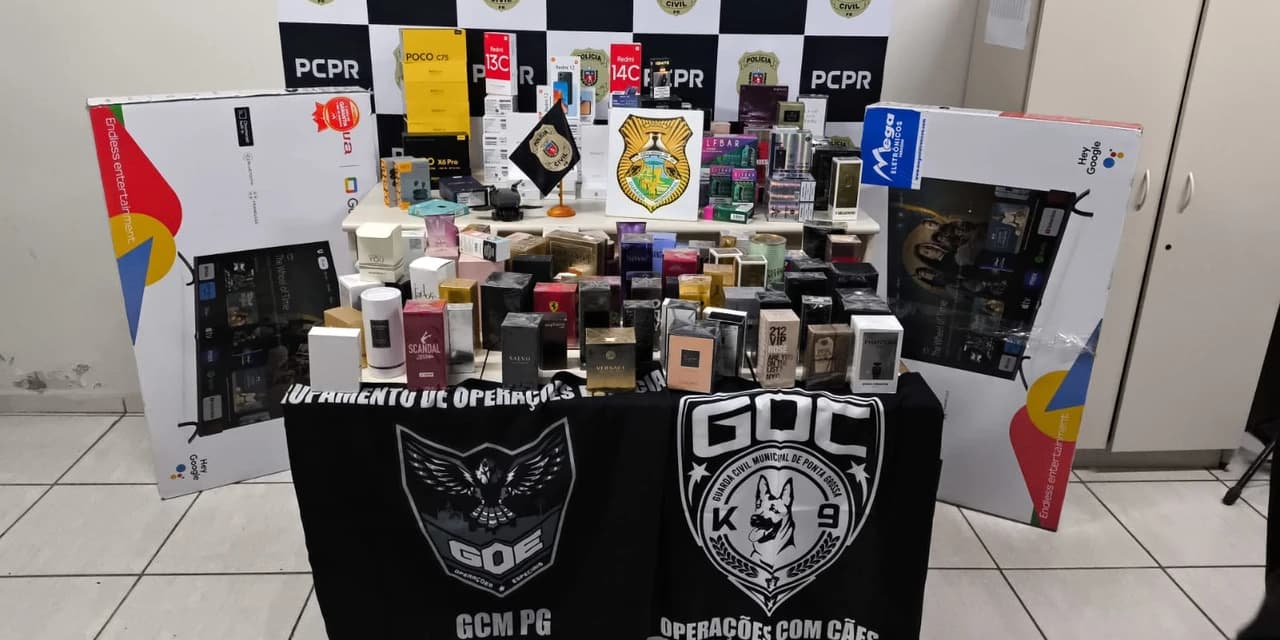 Ação das forças de segurança apreendem mais de 100 mil reais em mercadorias estrangeiras em Ponta Grossa