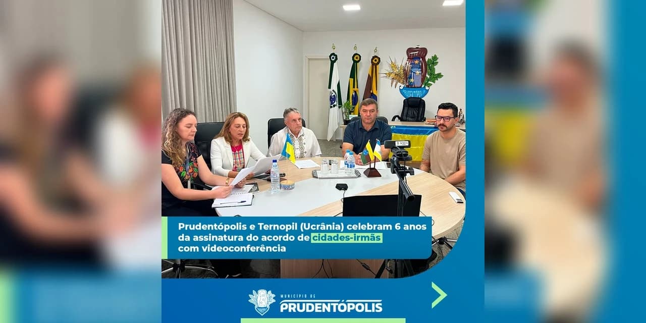 Prudentópolis e Ternopil (Ucrânia) celebram 6 anos da assinatura do acordo de Cidades Irmãs com videoconferência
