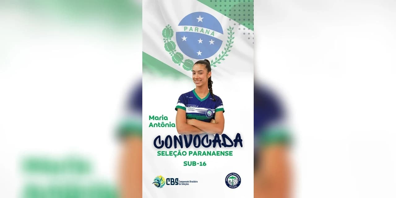 Atleta de Prudentópolis é convocada para a Seleção Paranaense de Voleibol Feminino sub-16