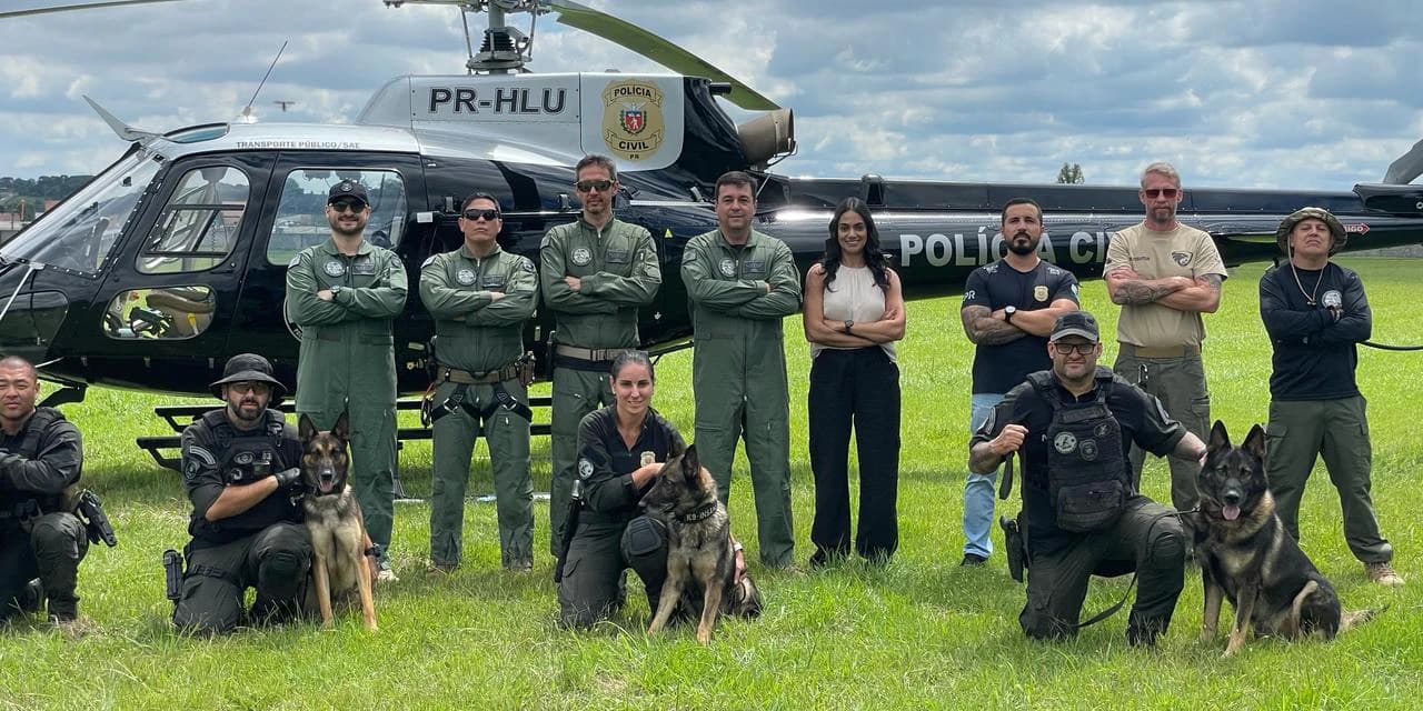 Pela 1ª vez, PCPR treina cães farejadores em aeronaves para ambientação de operações