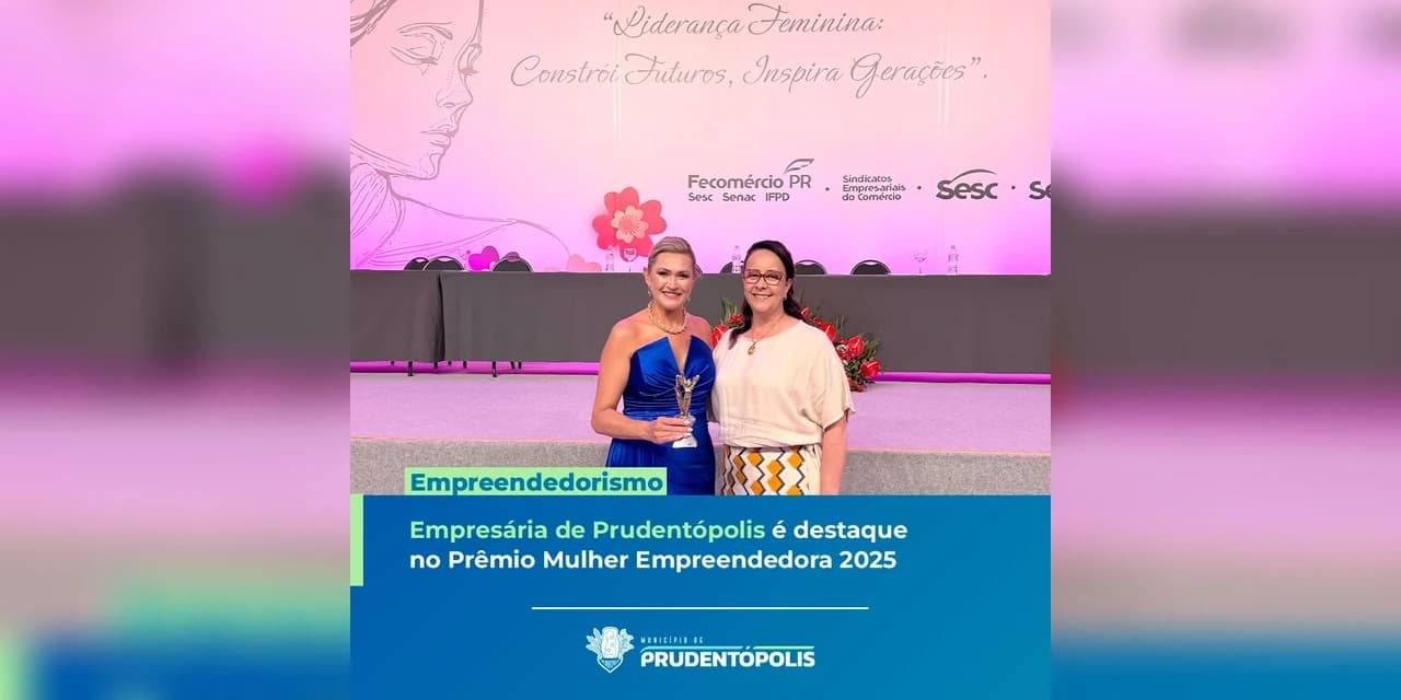 Empresária Luciana Mysko Agibert Silva, recebe o Prêmio Mulher Empreendedora