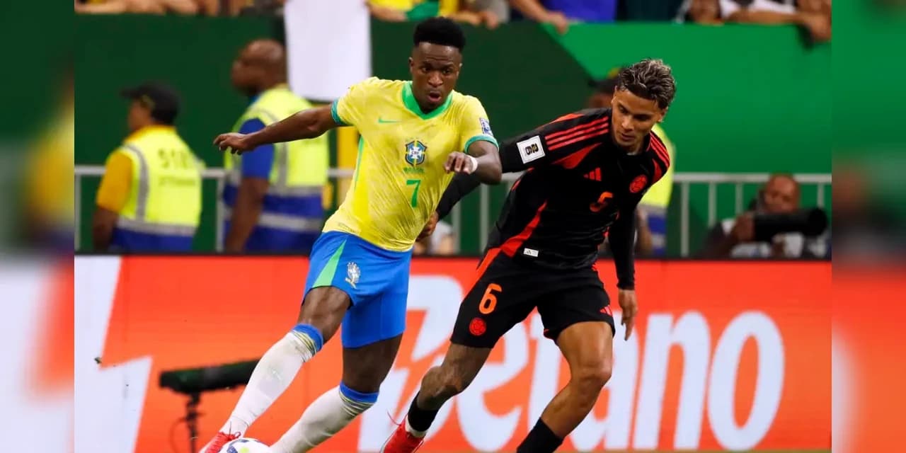 Vinicius Júnior decide e Brasil derrota Colômbia pelas Eliminatórias