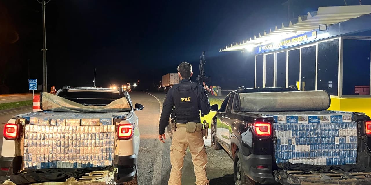 PRF apreende cerca de 60 mil maços de cigarro em Guarapuava