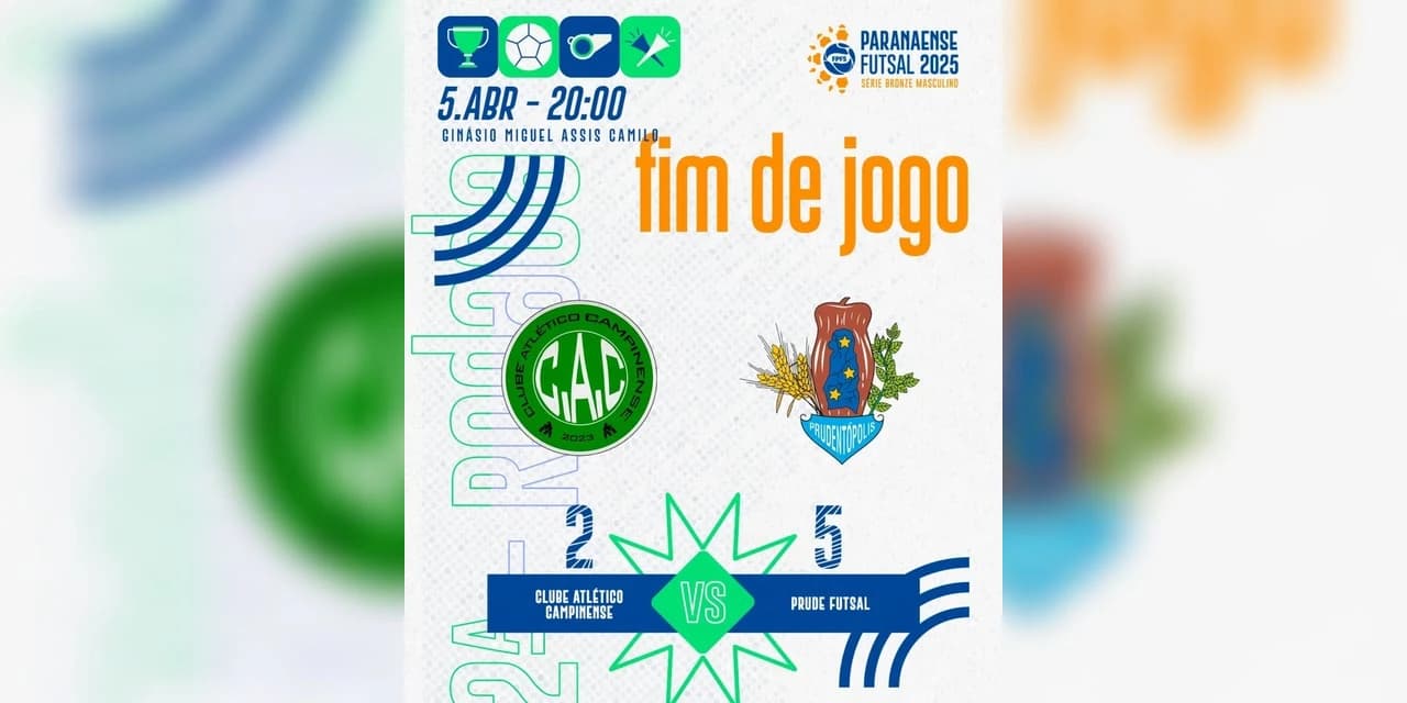 Assista os 5 gols da vitória do Prudentópolis fora de casa contra a Campinense. VÍDEO!