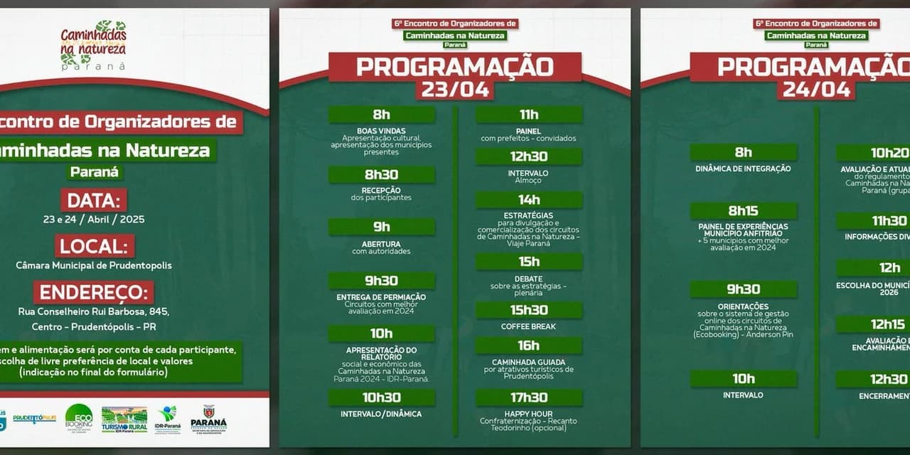 Prudentópolis vai sediar o 6º Encontro de Organizadores de Caminhadas na Natureza