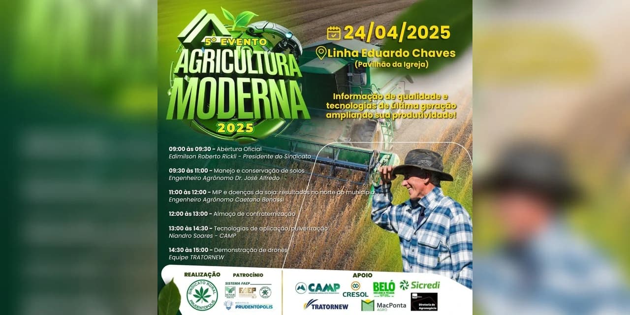 5º Evento da Agricultura Moderna será realizado em Eduardo Chaves interior de Prudentópolis