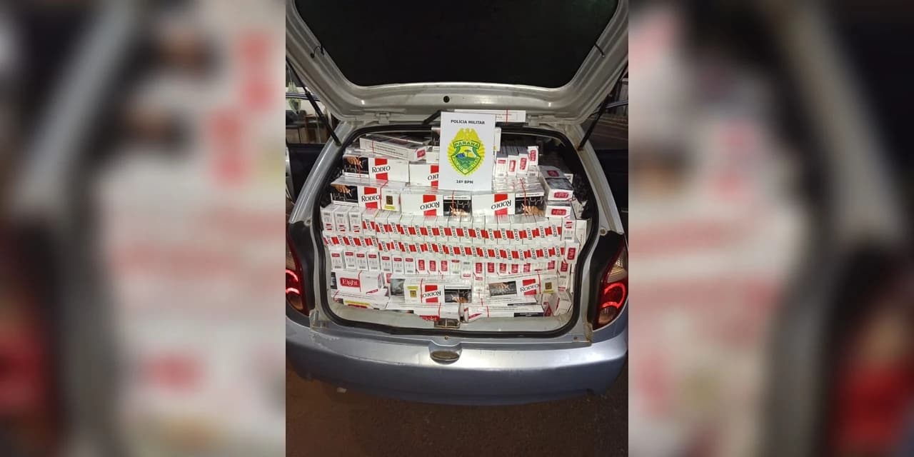 Veículo é apreendido com aproximadamente 4 mil maços de cigarros contrabandeados