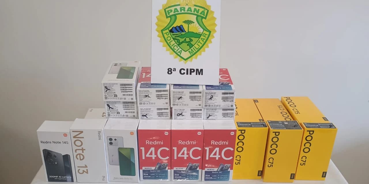 Em Inácio Martins motocicleta transportava 42 aparelhos celulares de origem estrangeira