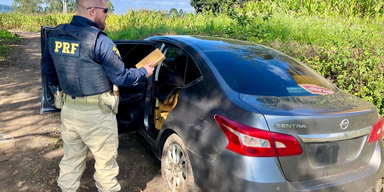 PRF apreende quase 200 quilos de maconha em veículo adulterado, em Prudentópolis