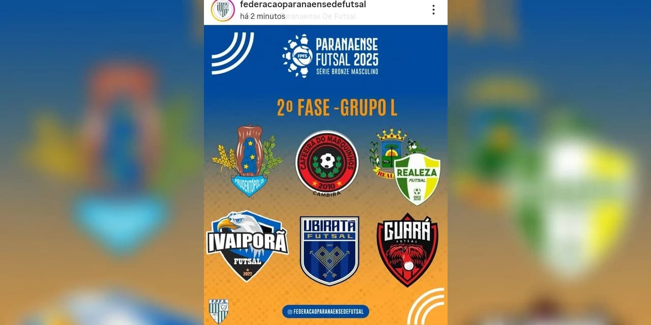 Confira os jogos do Prude Futsal na 2ª fase do campeonato paranaense Série Bronze