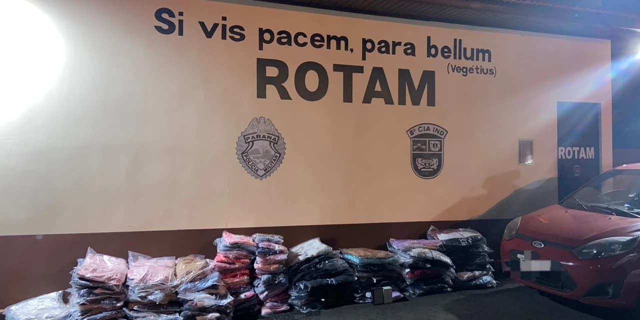 Em Irati Rotam apreende veículo com produtos adquiridos no Paraguai