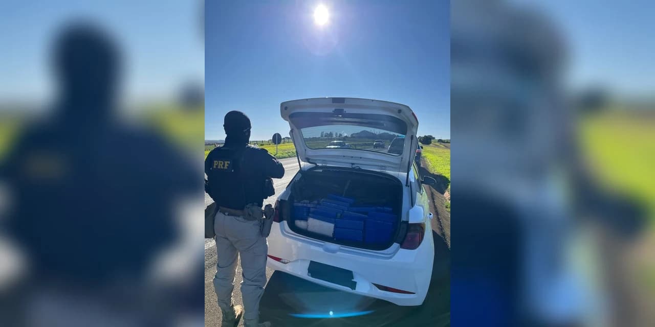 PRF apreende mais de meia tonelada de maconha e recupera veículo roubado, em Guarapuava