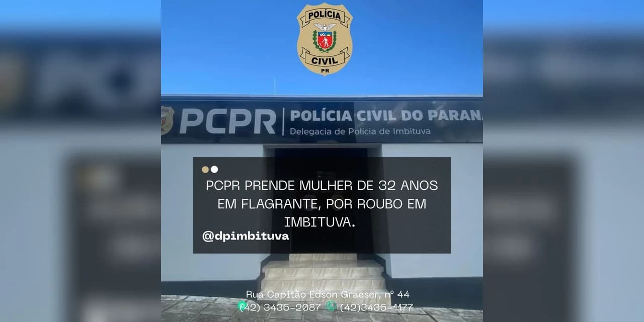 PCPR prende mulher em flagrante por roubo em Imbituva