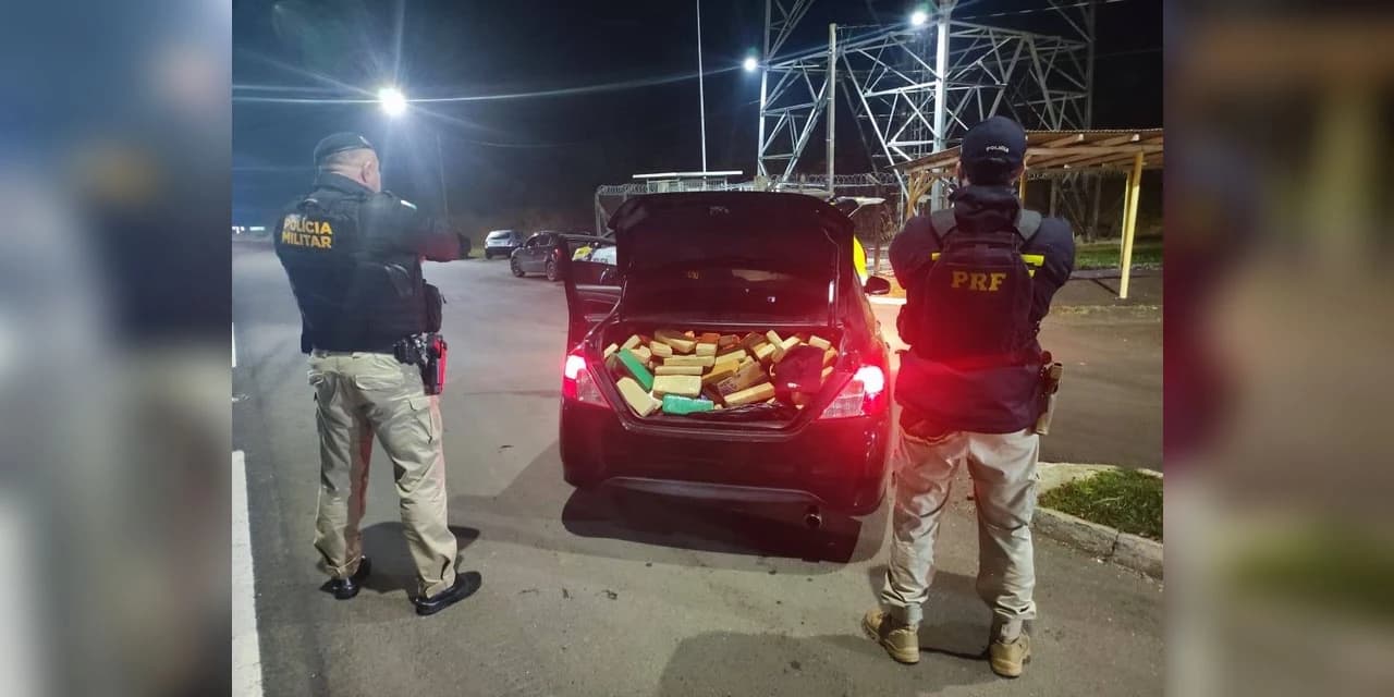 Acão conjunta realiza apreensão de cerca de 200 Kg de drogas e recupera veículo no interior de Irati