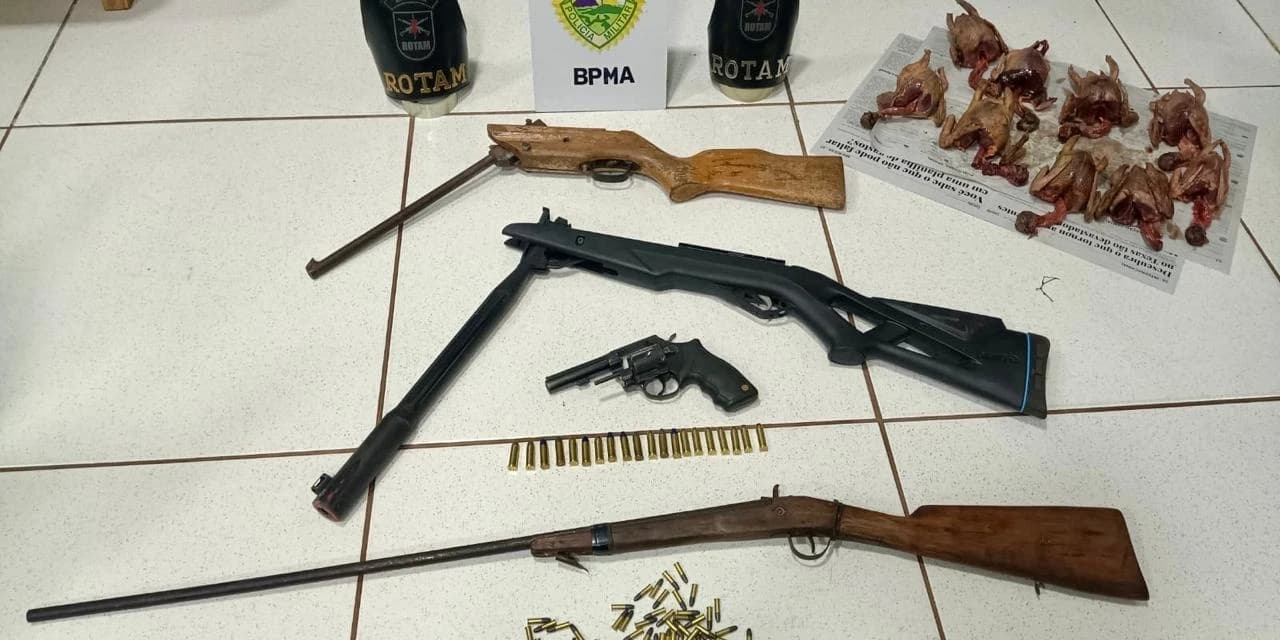 Flagrante em Virmond: Polícia Ambiental prende seis por pesca ilegal, caça e armas