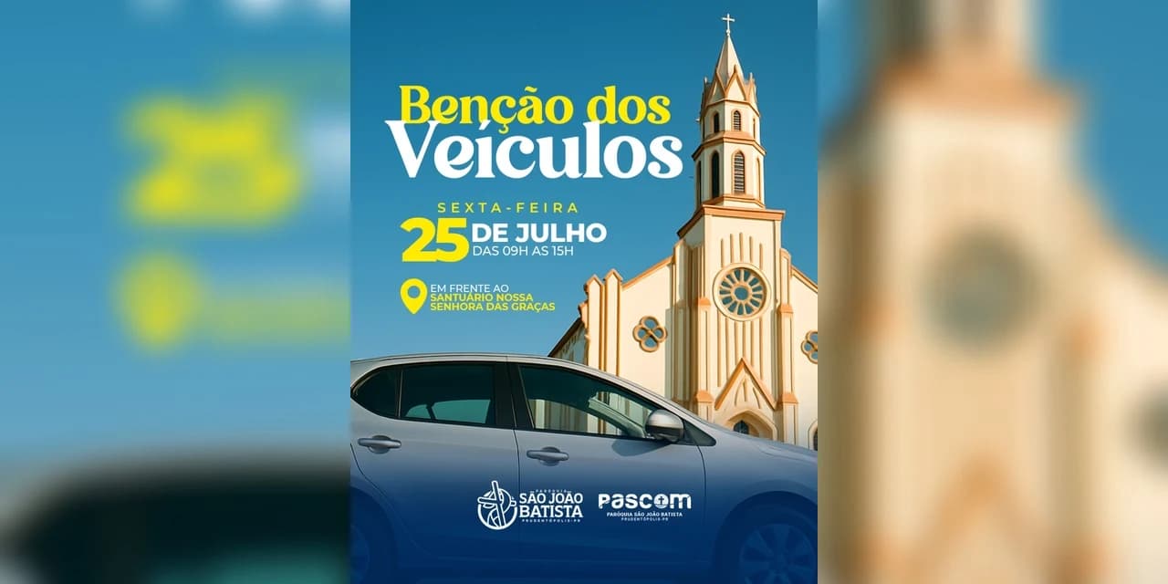 Paróquia São João Batista realiza benção dos veículos na sexta-feira, 25 de julho