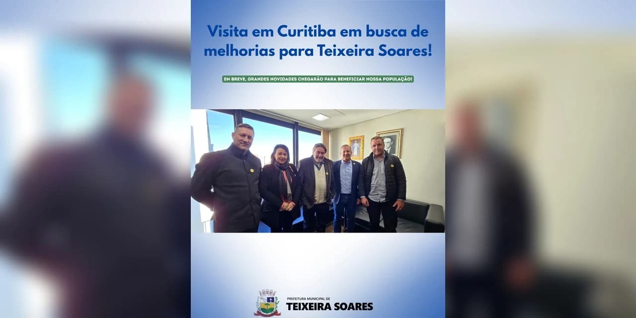 Prefeito de Teixeira Soares Ivanor Müller cumpre agenda em Curitiba e solicita recursos ao município