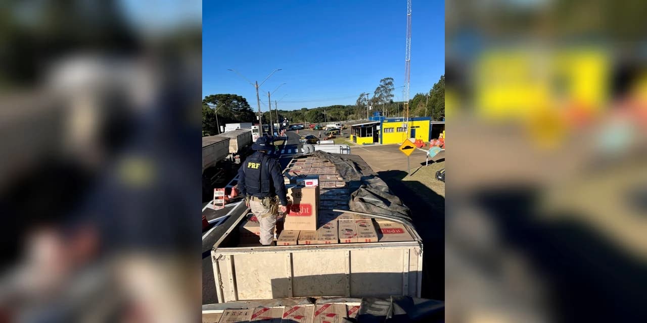PRF apreende carga de mais de 830 mil maços de cigarro de origem estrangeira em Guarapuava