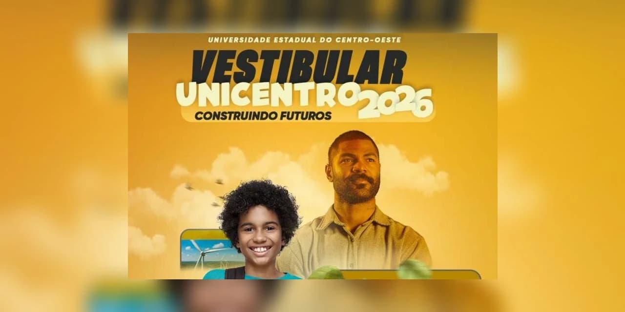 Com mais de 1,1 mil vagas, Unicentro abre inscrições para o Vestibular 2026
