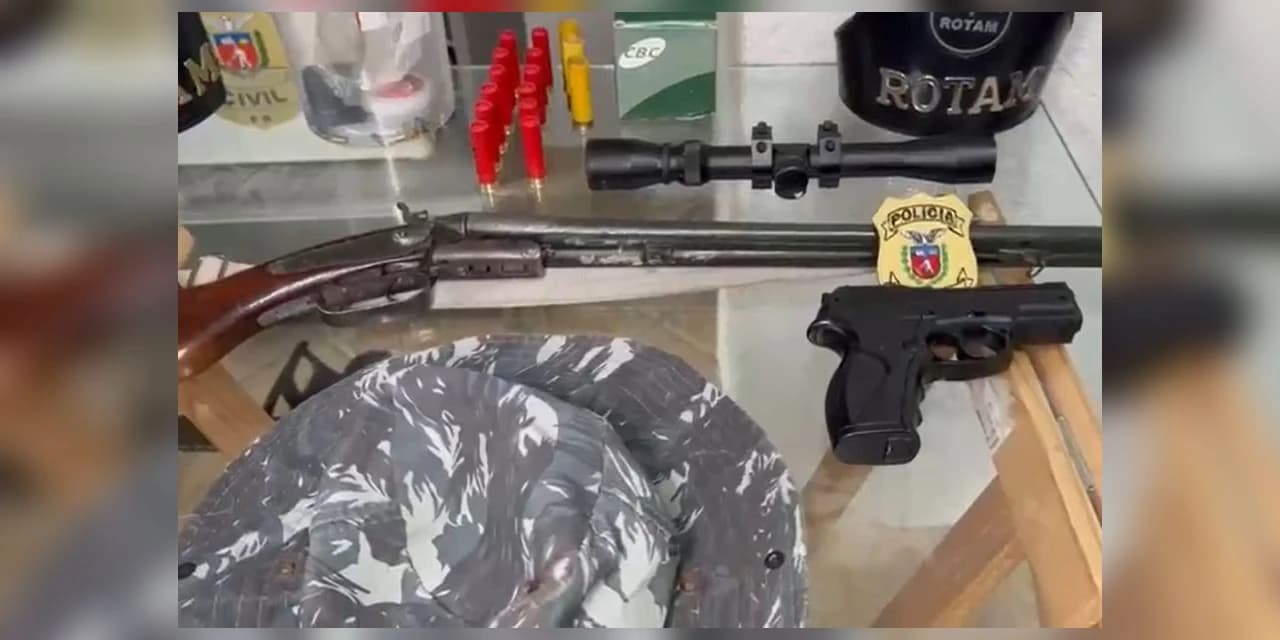 PCPR e PMPR prendem dois homens e apreendem armas em operação contra a caça ilegal