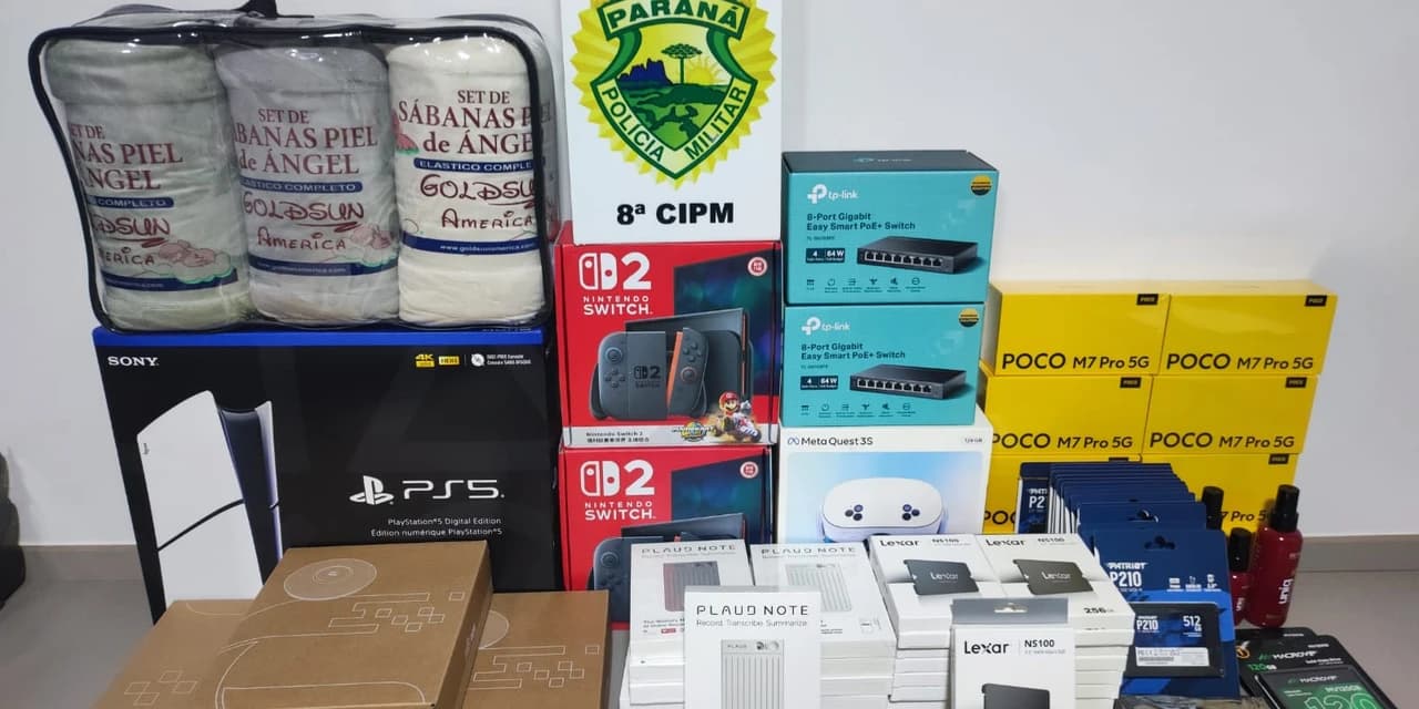 Em Irati na Br 277 polícia apreende grande quantidade de mercadoria de origem estrangeira