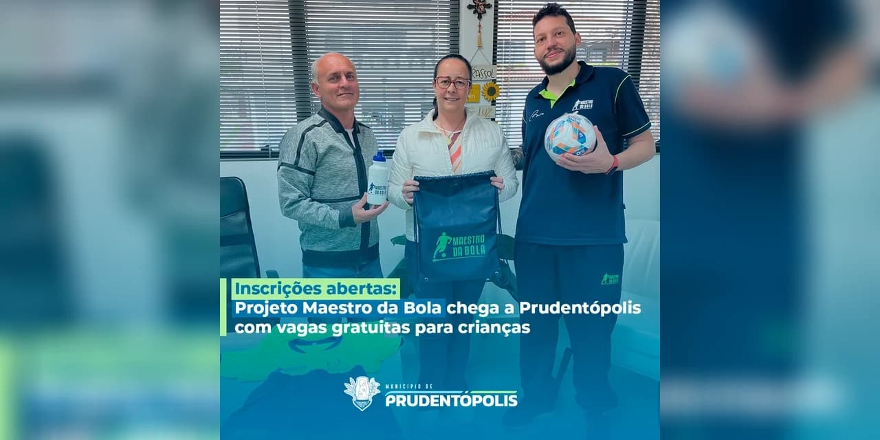 Inscrições abertas para o projeto Maestro da Bola em Prudentópolis