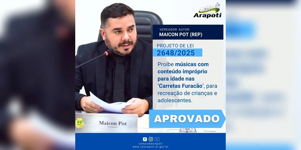 Aprovado em 1º turno: Projeto de Lei proíbe músicas impróprias nas “Carretas Furacão”