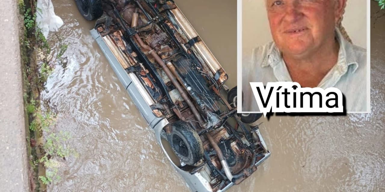 Motorista morre após caminhonete despencar de ponte e ficar submersa em rio no interior de Prudentópolis