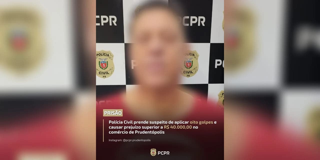 Polícia civil prende suspeito de aplicar golpes e causar prejuízos superiores a R$ 40 mil reais no comércio de Prudentópolis