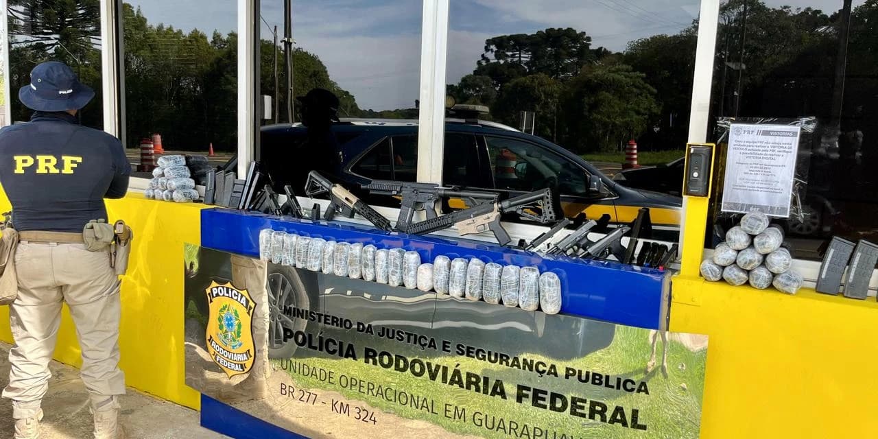 PRF apreende três fuzis e cinco pistolas na BR-277, em Guarapuava