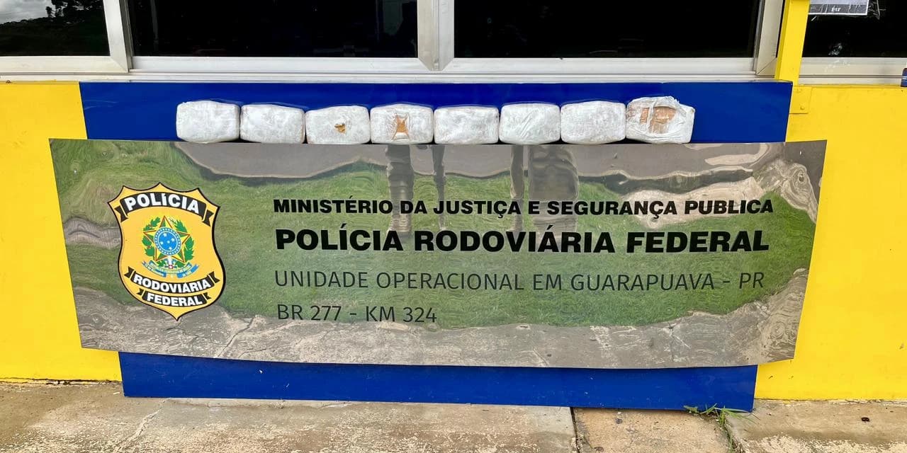 PRF apreende mais de 8 quilos de crack escondidos em veículo na BR-277, em Guarapuava