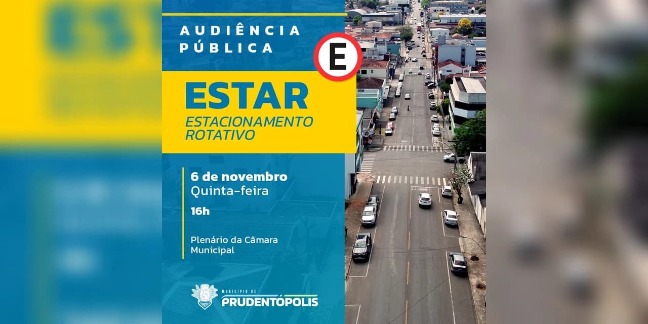Em Prudentópolis prefeitura vai realizar Audiência Pública sobre o Estacionamento Rotativo – ESTAR