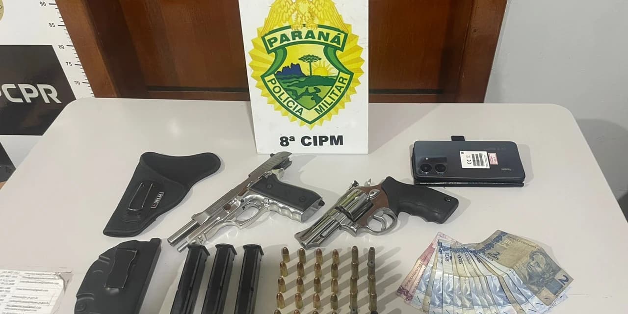 Homens são presos em Guamiranga após realizarem disparos de arma de fogo em Irati