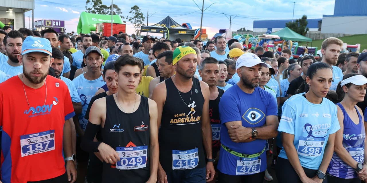 Mais de 800 pessoas participaram da 1ª Corrida Azul em Prudentópolis