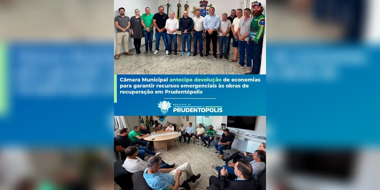 Câmara anunciou a antecipação da devolução das economias do Legislativo para atender, com urgência, as necessidades do município
