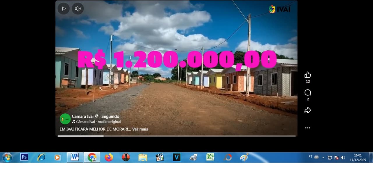Câmara de vereadores de Ivaí devolve R$ 1,2 milhão aos cofres do município