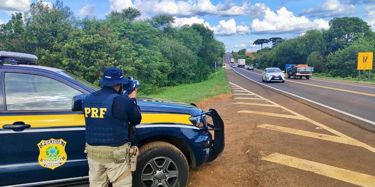 PRF realiza operação com radares simultâneos na BR-277, entre Palmeira e Candói