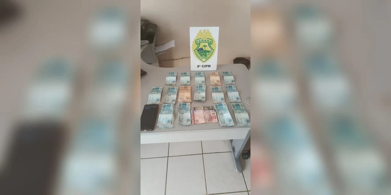 Policia encontra encontra R$ 15 mil reais durante abordagem em um veículo em Inácio Martins
