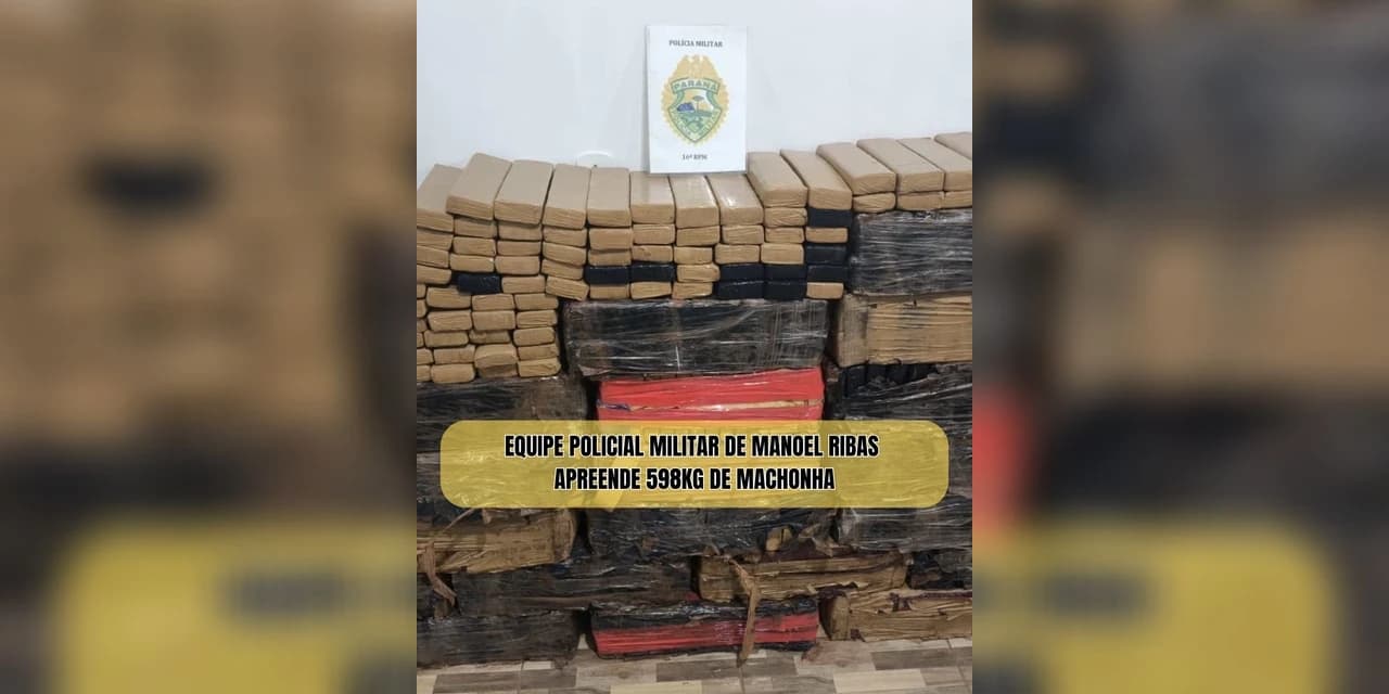 16º Batalhão de Polícia Militar apreende 598 kg de maconha em Manoel Ribas