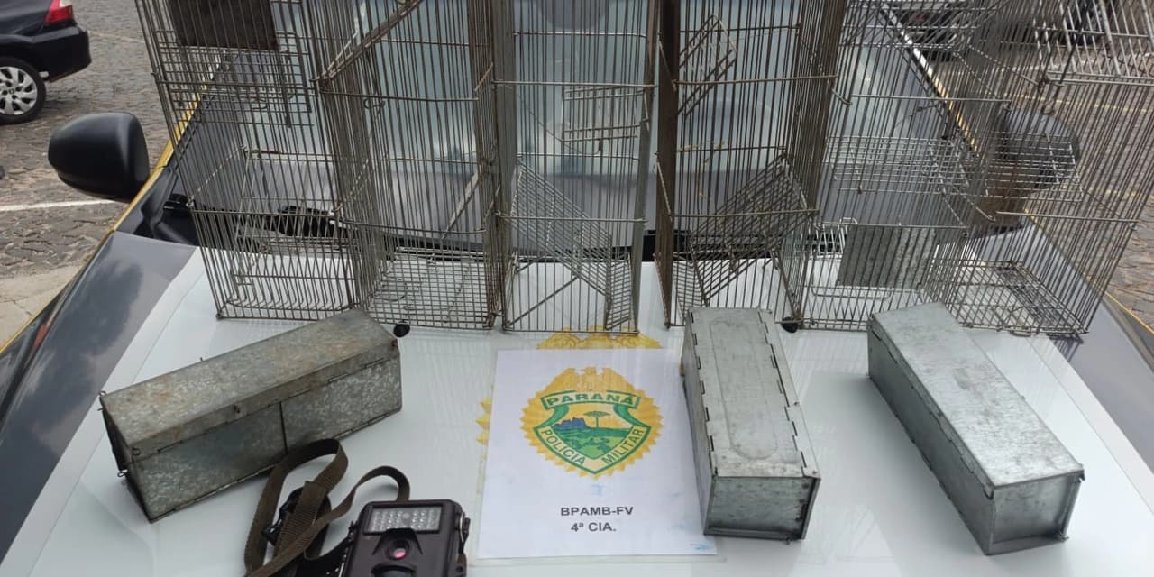 Polícia Ambiental apreende armadilhas de caça ilegal em área rural de Ponta Grossa