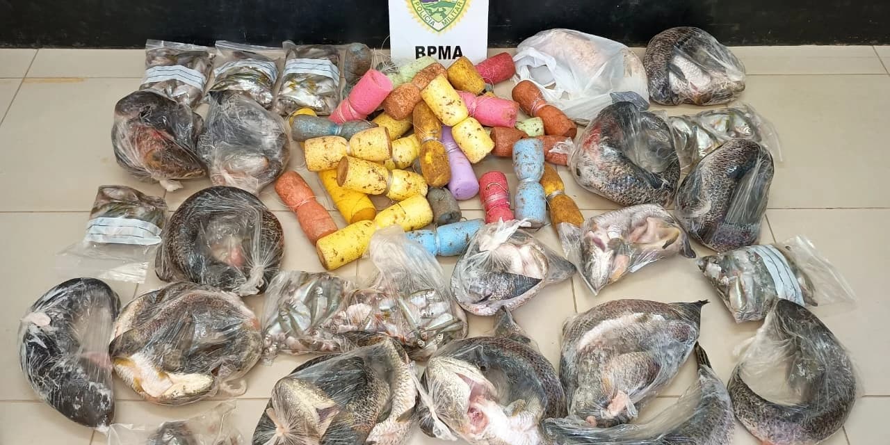 Três pescadores são presos na região de Candói com peixes nativos e petrechos proibidos