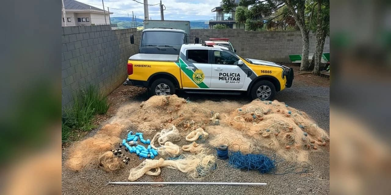 Em Candói durante operação foram apreendidos 1100 metros de redes de pesca
