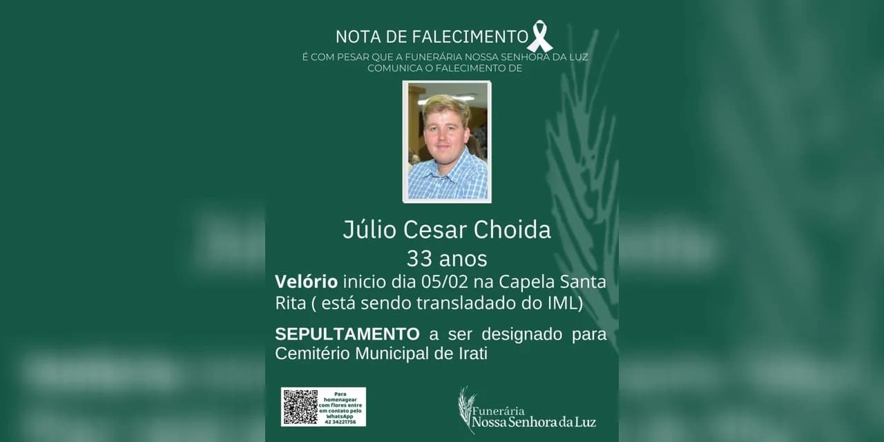 Homem é encontrado morto nos trilhos do trem em Irati