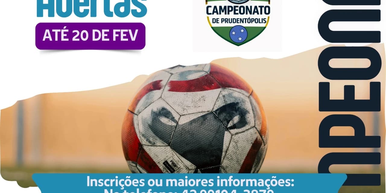 Estão oficialmente abertas as inscrições para mais uma edição do Campeonato Society de Prudentópolis